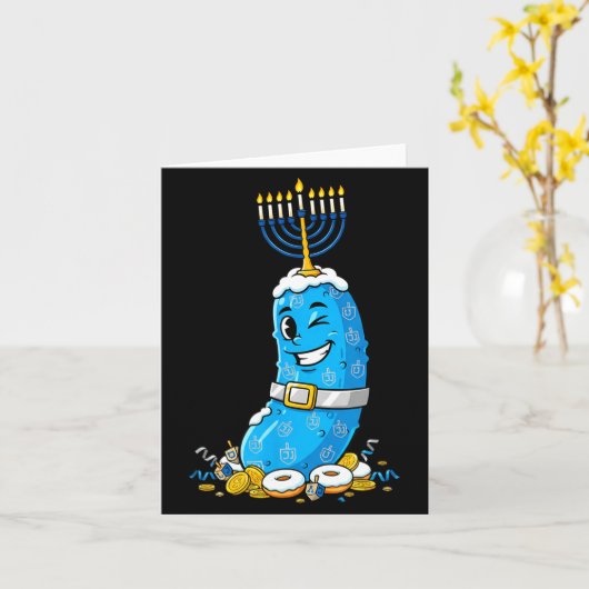 Funny Ckle Dreidel Menorah Hanukkah Kids Womens Me カード (黄色い花)