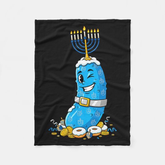 Funny Ckle Dreidel Menorah Hanukkah Kids Womens Me フリースブランケット (正面)