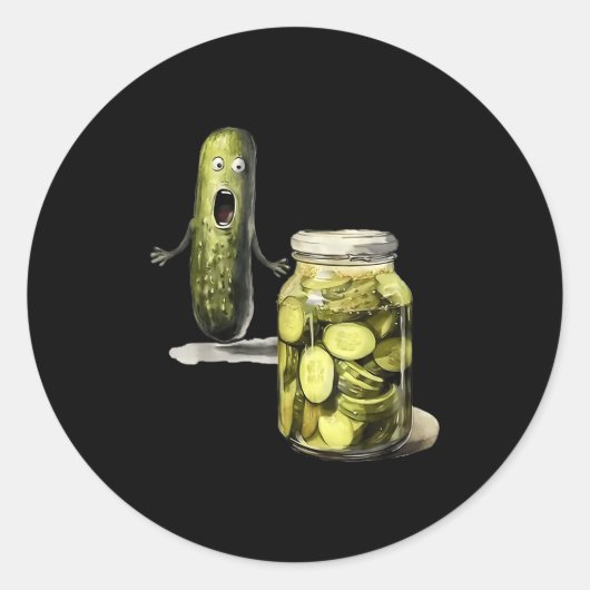 Funny Ckle Surprise A Cuber And A Jar Of Sliced Ck ラウンドシール (正面)