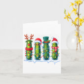 Funny Ckles Christmas Lights Santa Hat Xmas Pajama カード (黄色い花)