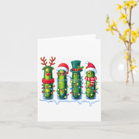 Funny Ckles Christmas Lights Santa Hat Xmas Pajama カード (黄色い花)