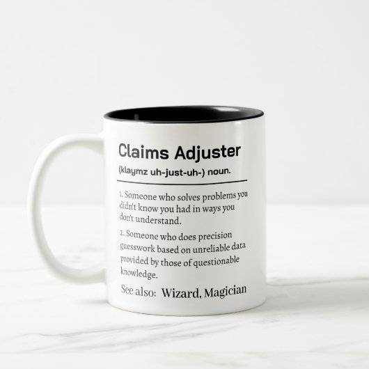Funny Claims Adjuster Definition ツートーンマグカップ (左)