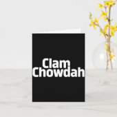 Funny Clam Chowdah - Boston New England Clam Chowd カード (黄色い花)