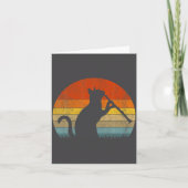 Funny Clarinet Cat Clarinet Player Musician Retro  カード (正面)