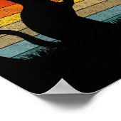 Funny Clarinet Cat Clarinet Player Musician Retro  ポスター (角)