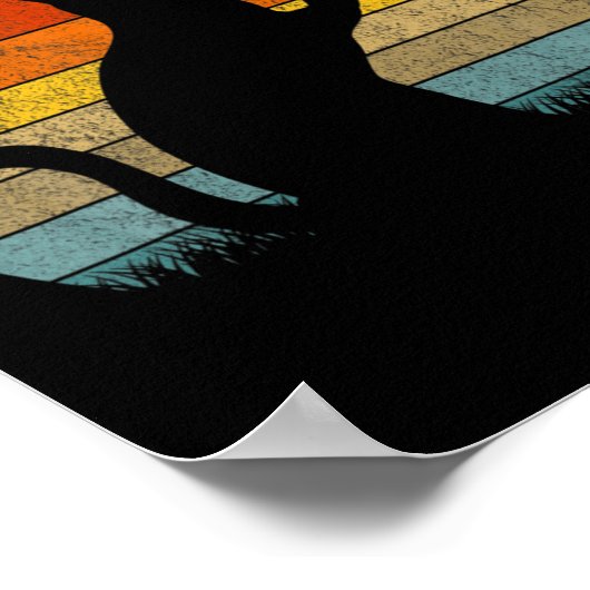 Funny Clarinet Cat Clarinet Player Musician Retro  ポスター (角)