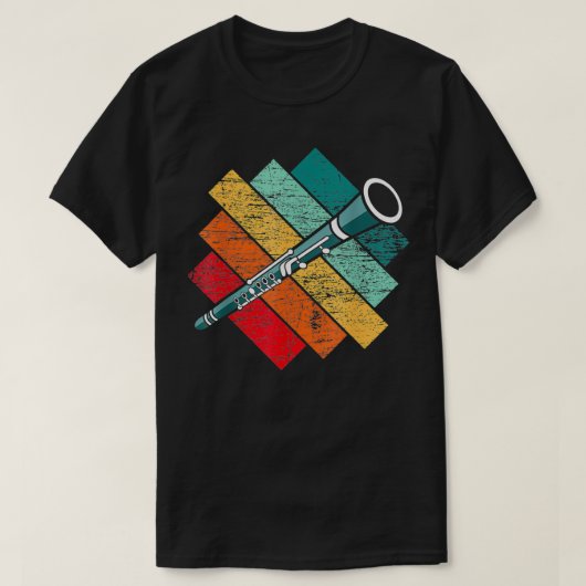 Funny Clarinet Music Instrument  Tシャツ (デザイン正面)