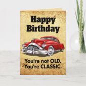 Funny classic car birthday wish card カード (正面)