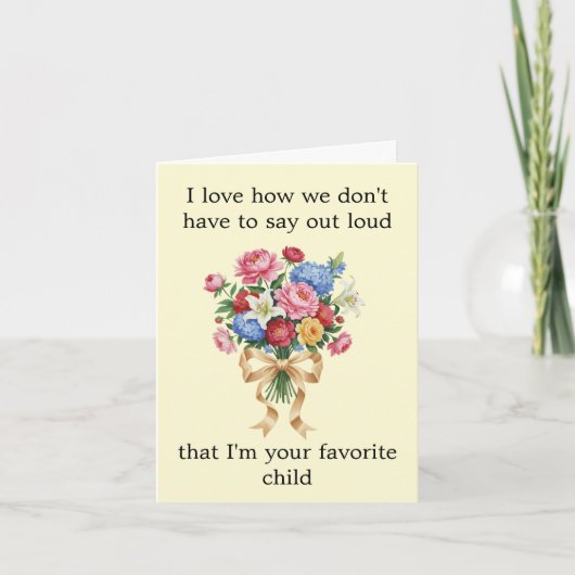 Funny Classic Floral Bouquet Custom Mother's Day  カード (正面)