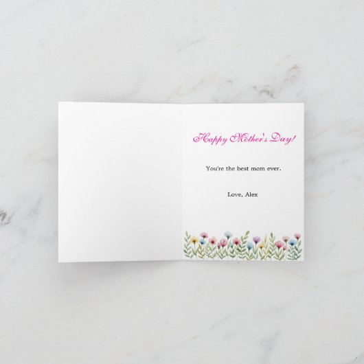 Funny Classic Floral Bouquet Custom Mother's Day  カード (内部)