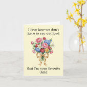 Funny Classic Floral Bouquet Custom Mother's Day  カード (黄色い花)