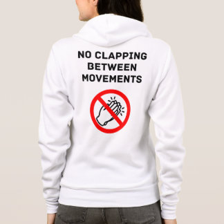 Funny Classical Music Rule NO CLAPPING Black Text パーカ