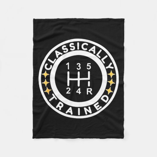 Funny Clically Trained Manual Car Driving Humor  フリースブランケット (正面)