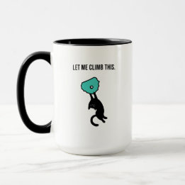 Funny Climbing Cat Catches Climbing Hold マグカップ
