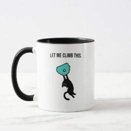 Funny Climbing Cat Catches Climbing Hold マグカップ
