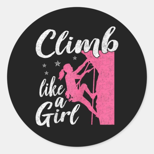 Funny Climbing Lover Graphic For Women And Girls C ラウンドシール (正面)