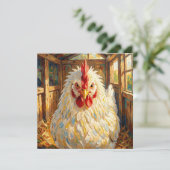 Funny Close Up of Impasto Chicken Blank カード (スタンド正面)