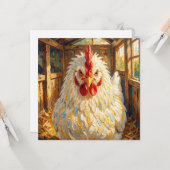 Funny Close Up of Impasto Chicken Blank カード (正面/裏面インサイチュ)