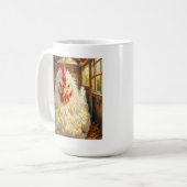 Funny Close Up of Impasto Chicken that looks Mad コーヒーマグカップ (正面左)