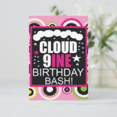 Funny Cloud Nine Cosmic Birthday Party Invitation 招待状 (スタンド正面)