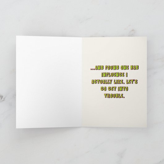 Funny Clover Bad Influence St. Patricks Day カード (内部)