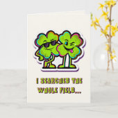 Funny Clover Bad Influence St. Patricks Day カード (黄色い花)