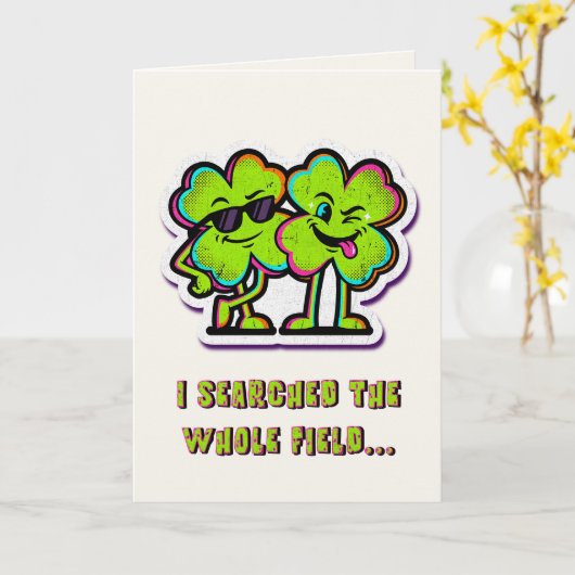 Funny Clover Bad Influence St. Patricks Day カード (黄色い花)
