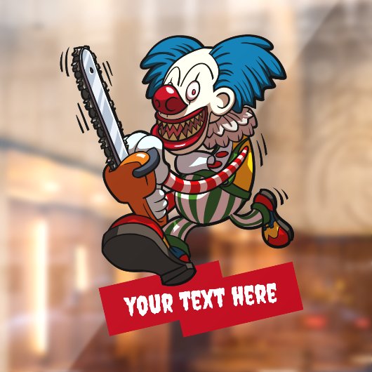 Funny Clown Add Your Text Halloween Horror Cartoon ウィンドウサイン (シート2)