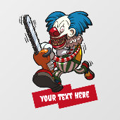 Funny Clown Add Your Text Halloween Horror Cartoon ウィンドウサイン (シート)