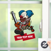 Funny Clown Add Your Text Halloween Horror Cartoon ウィンドウサイン (ホーム)
