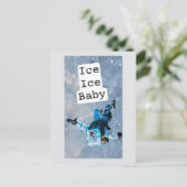 Funny clown icecube falling on ice  postcard ポストカード (スタンド正面)