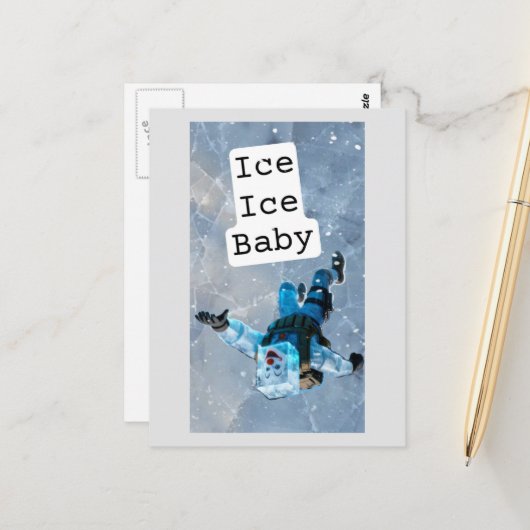 Funny clown icecube falling on ice  postcard ポストカード (正面/裏面インサイチュ)