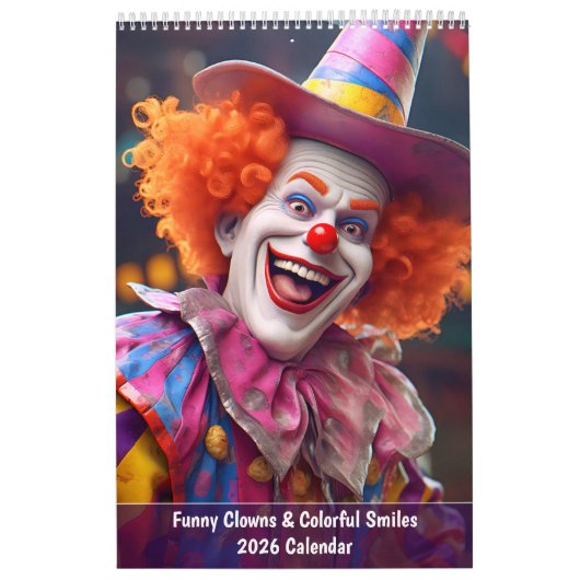 Funny Clowns & Colorful Smiles 2026 Calendar カレンダー (カバー)