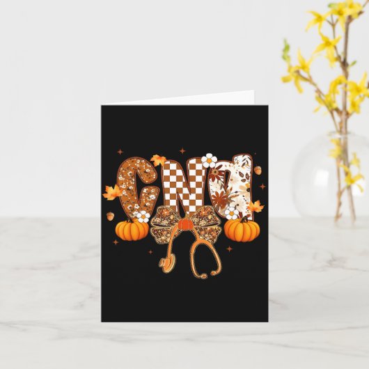 Funny Cna Nurse Coquette Bow Stethoscope Fall Girl カード (黄色い花)
