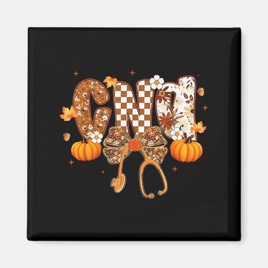 Funny Cna Nurse Coquette Bow Stethoscope Fall Girl マグネット (正面)