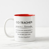 Funny Co-Teacher Worker Definition ツートーンマグカップ (左)