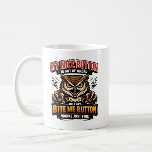 Funny Co-Worker | My Nice Button Is Out of Order コーヒーマグカップ (左)