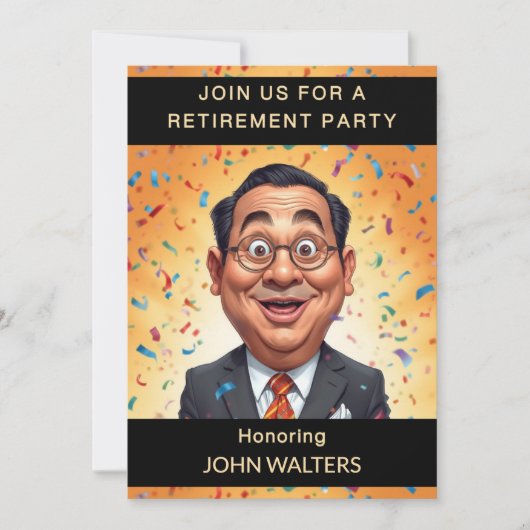 Funny Co-Worker Retirement Party 招待状 (正面)