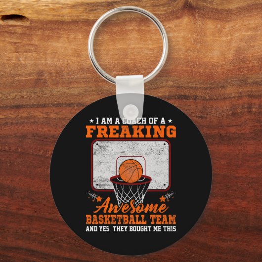 Funny Coach Of Freaking Awesome Sketll Team Ll Tra キーホルダー (正面)