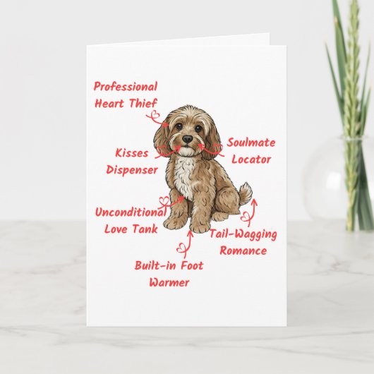 Funny Cockapoo Anatomy Card- Custom Inside Message カード (正面)