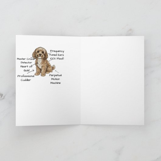 Funny Cockapoo Anatomy Greeting Card カード (内部)