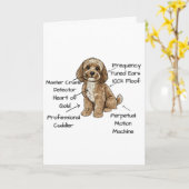 Funny Cockapoo Anatomy Greeting Card カード (黄色い花)