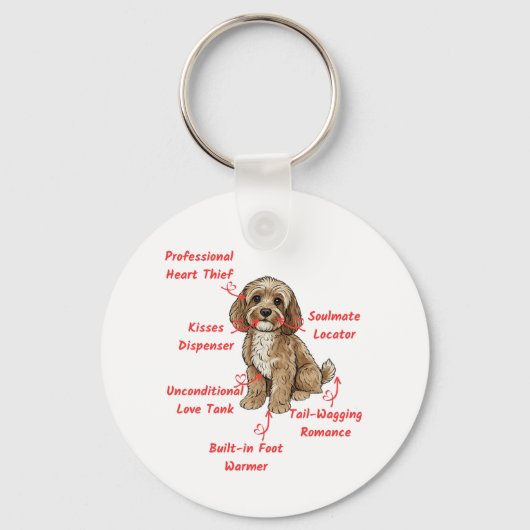 Funny Cockapoo Anatomy - Unique Valentine Gift キーホルダー (正面)