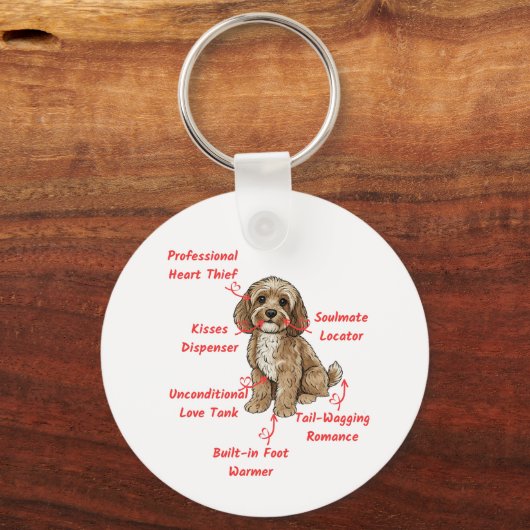 Funny Cockapoo Anatomy - Unique Valentine Gift キーホルダー (裏面)