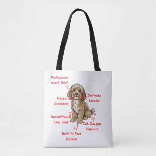 Funny Cockapoo Anatomy - Unique Valentine Gift トートバッグ (正面)