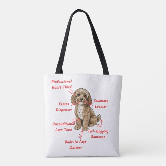 Funny Cockapoo Anatomy - Unique Valentine Gift トートバッグ (裏面)
