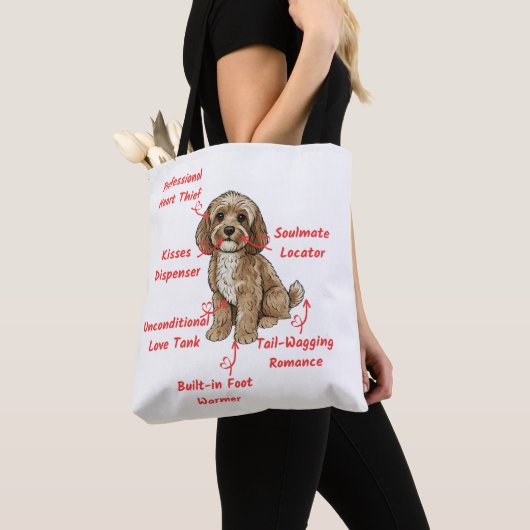 Funny Cockapoo Anatomy - Unique Valentine Gift トートバッグ (クローズアップ)