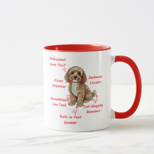 Funny Cockapoo Anatomy - Unique Valentine Gift マグカップ (右)