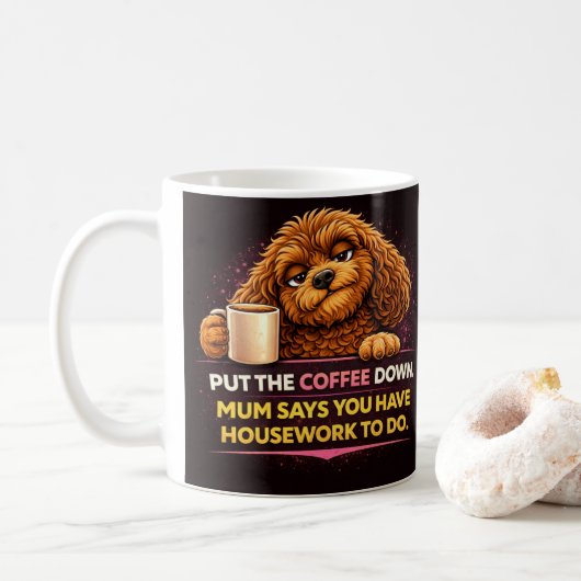 Funny Cockapoo Coffee Mug | Dog Mum Humor Mug コーヒーマグカップ (ドーナツ)