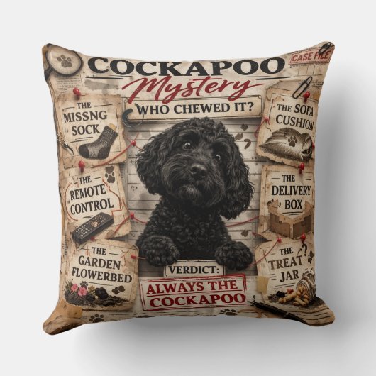 Funny Cockapoo Cushion unique gift クッション (裏面)